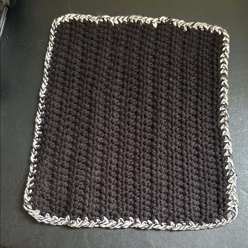 Set of 3 Handmade Black & White Crochet Crotchet Washcloths - Picture 2 of 4